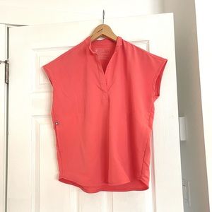 FIGS Scrub Top Loose Fit Hot Coral XXS